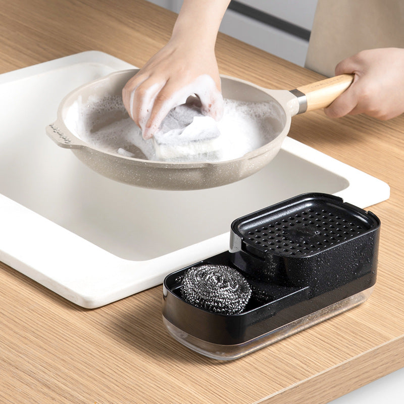 2-in-1 Press Soap Dispenser & Sponge Holder