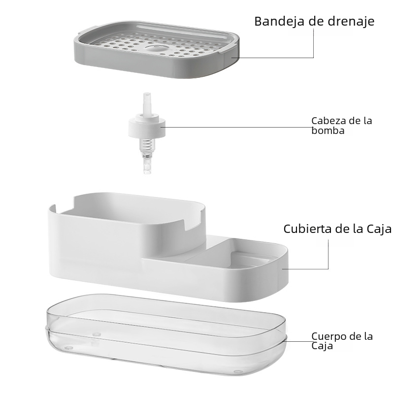 2-in-1 Press Soap Dispenser & Sponge Holder
